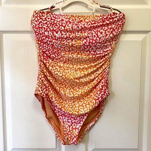 J. Crew Women's One-Piece Swimsuit Pink Orange Size L